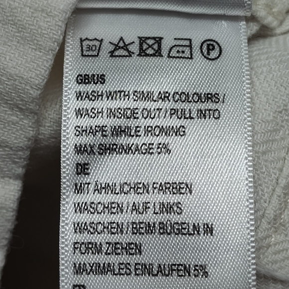 Lindbergh Cotton Linen Button Down Shirt Men Size XL Off White Long Sleeve - Picture 10 of 10